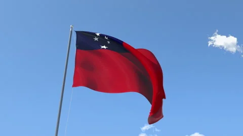 The flag of Taiwan Waving on the Wind. Video stock 49895499