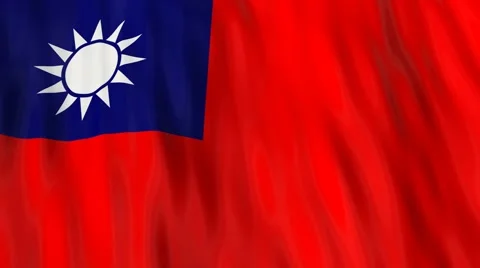 Flag of Taiwan waving in the wind. Seamless looping. 3d generated. Vídeo Stock 49090118