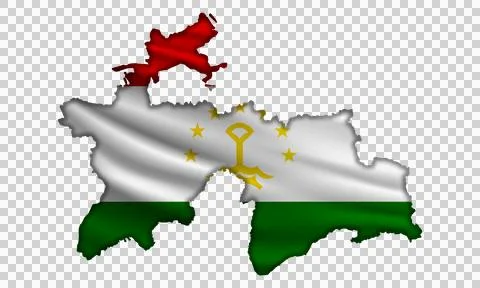 Flag Tajikistan in the form of a map Stock Illustration