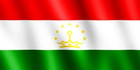 Flag of Tajikistan waving in the wind Stock Illustration