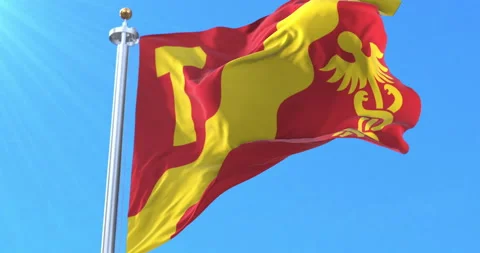 Flag of Tampere City, Finland. Loop Stock Footage 166340854