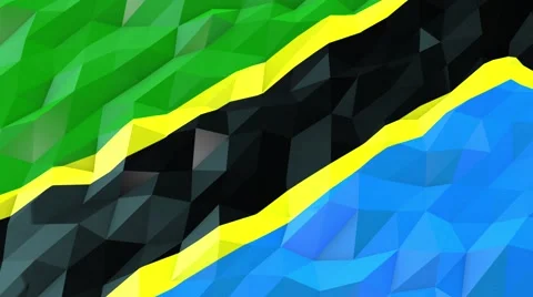 Flag of Tanzania 3D Wallpaper Illustration Stock Footage 66416341