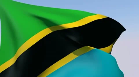 Flag of Tanzania HD Stock Footage 14815272