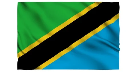 Flag of Tanzania waving on a samless loop over an easily removable background Stock Footage 98372899