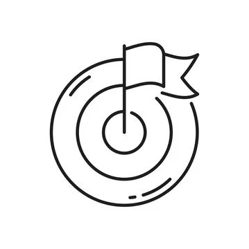 Flag target center, aim goal achieved outline icon Stock-Illustration