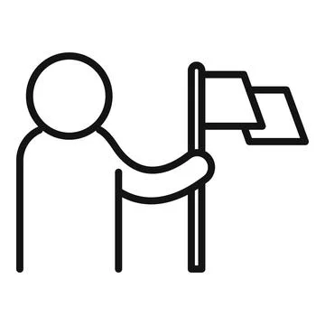 Flag target value icon outline vector. Core purpose Illustrazione stock