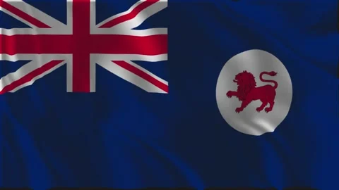 Flag of Tasmania waving slowly Video stock 339246965