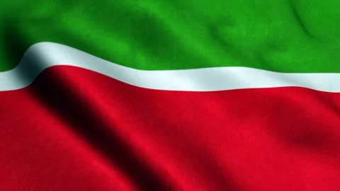 Flag Of Tatarstan Waving On Flagpole In The Wind, National Symbol Of Freedom - Video stock 240174635