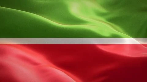Flag of Tatarstan waving in the wind. 3D Waving flag design. Stock Illustration