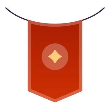 Flag of team hanging on the rope, vector university, college, school emblem 스톡 일러스트