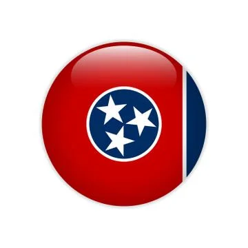 Flag Tennessee button Illustrazione stock