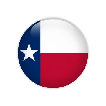 Flag Texas button Illustrazione stock