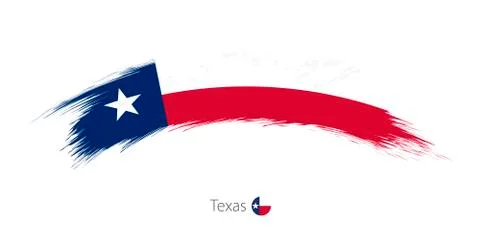 Flag of Texas in rounded grunge brush stroke. Stock Illustration