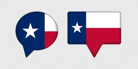 Flag of Texas State in Speech Bubble. Stock Illustration