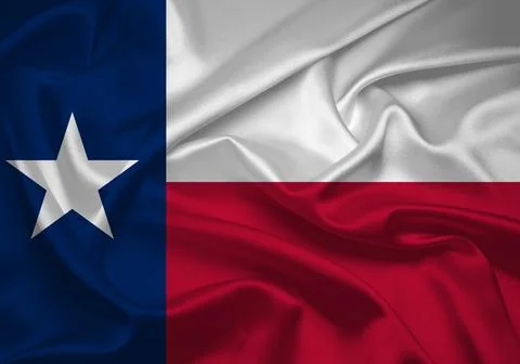 Flag of Texas, Texas Flag, USA state Texas Flag Illustration, USA, fabric f.. Stock Illustration