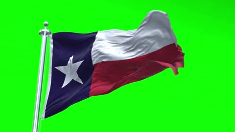 Flag of Texas US State waving flag animation on a green screen Stock Footage 296869541