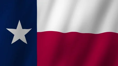 Flag of Texas waving animation, Texas Flag footage video waving in wind Stock Footage 283748679