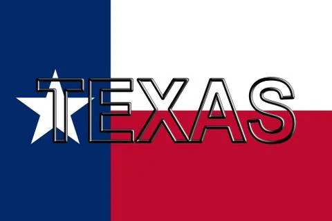 Flag of Texas Word Illustrazione stock