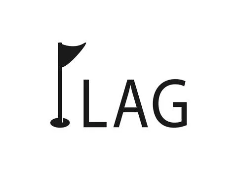 Flag text logo design vector, flag shape design 스톡 일러스트