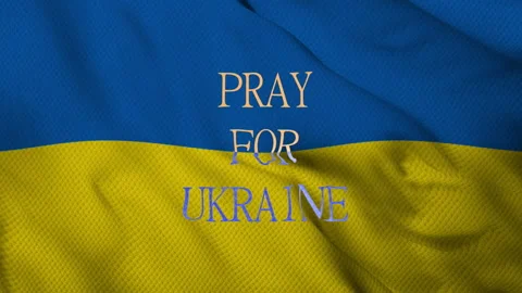 Flag with text PRAY FOR UKRAINE Video stock 172108215