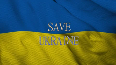 Flag with text SAVE UKRAINE Stock Footage 172107412