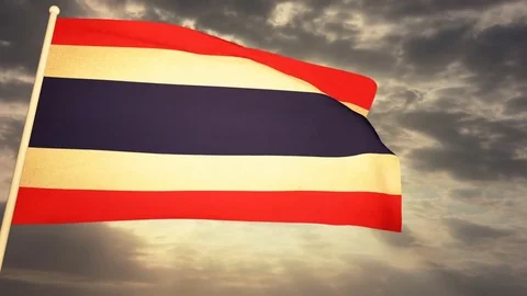 Flag Thailand 04 Stock Footage 81780753