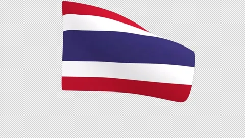 Flag of Thailand – 3d render looped with alpha channel. Video stock 334784933