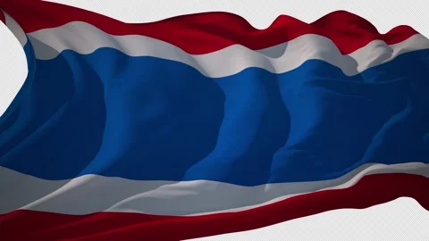 Flag THAILAND Alpha Loop 4K Stock Footage 150510637