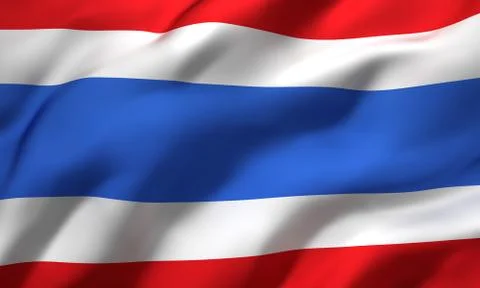 Flag of Thailand blowing in the wind Stock Illustration