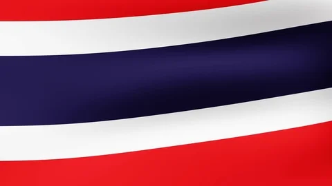 Flag of Thailand, fluttering in the wind. 3D rendering. Looping video. Stock Footage 76808575
