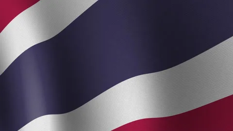 The flag of Thailand flutters in the wind. Seamless Animation 3D 動画素材 200979355