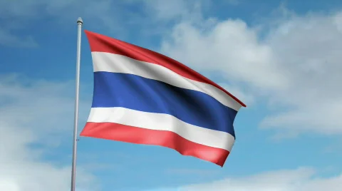Flag of Thailand 스톡 동영상 444966