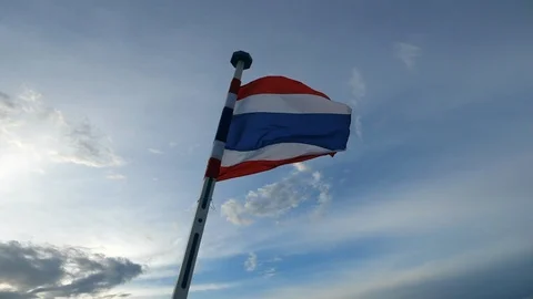 Flag of Thailand Stock Footage 96043269