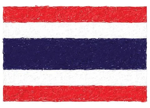 Flag of thailand Stock Illustration