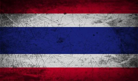 Flag of Thailand with old texture. Vector Stock Illustration