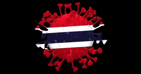 Flag of Thailand on Seamless looping 3D animation of the covid-19 Corona Virus Stock Footage 167739042