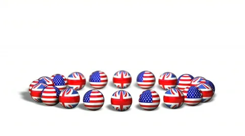 Flag Theme 01 (HD) - English Language Stock Footage