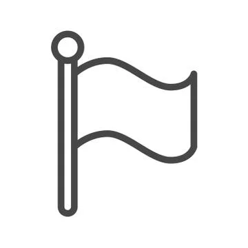 Flag Thin Line Vector Icon Stock Illustration
