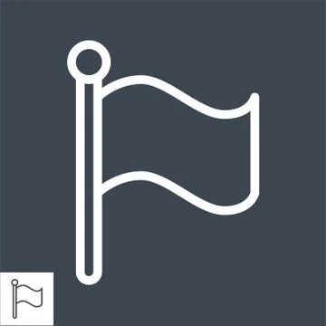 Flag Thin Line Vector Icon Stock Illustration
