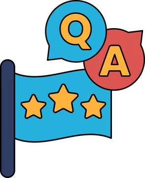 A flag with three stars and a question mark Stock Illustration