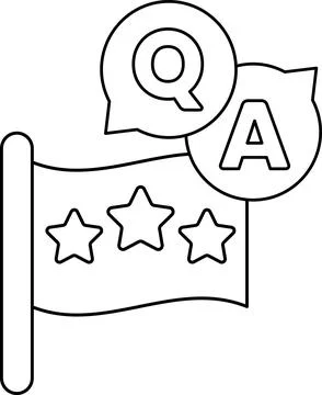 A flag with three stars and a question mark Stock Illustration