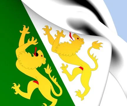 Flag of thurgau Stock Illustration