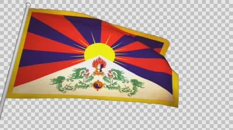 Flag Tibet 01 Stock Footage 61722759