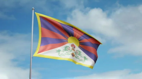 Flag of Tibet 스톡 동영상 444950