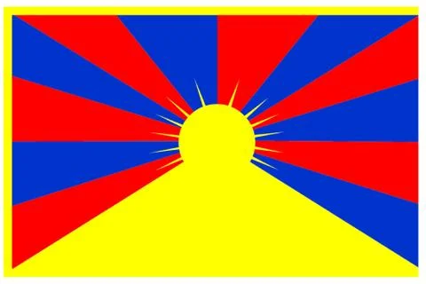 Flag of Tibet 库存插图
