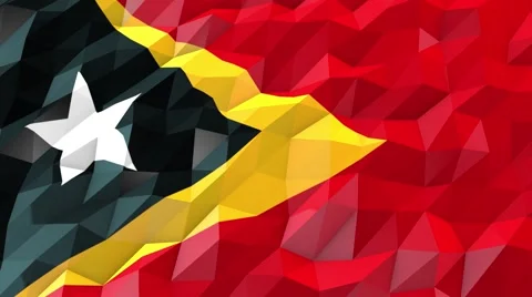 Flag of Timor-Leste 3D Wallpaper Illustration Stock Footage 66416131