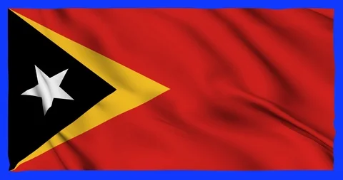 Flag of Timor waving on a samless loop over an easily removable background 스톡 동영상 98372919