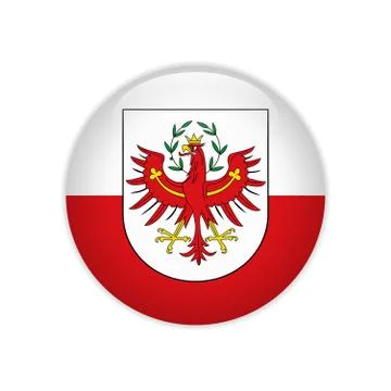 Flag of Tirol state button Stock Illustration