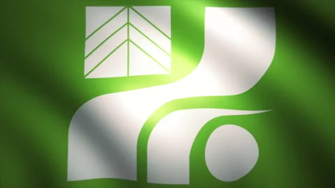 The Flag of Tochigi Prefecture Waving in the Wind (CG | Zoom Out) Stock Footage 184019865