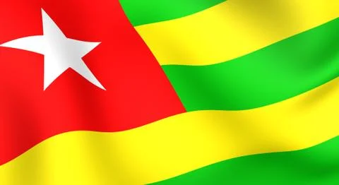 Flag of togo. close up. Stock Illustration